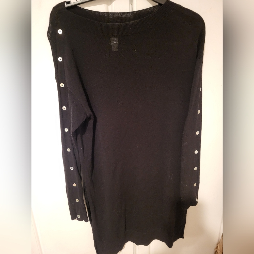 Marla Wynn Sexy Black Dress With Button Along The Sleeve Size XS